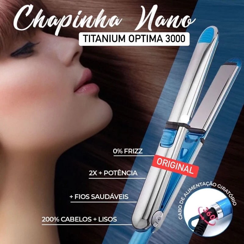 Chapinha Nano Titânio 2 em 1 - Alisa e Cacheia Sem Danificar Os Fios